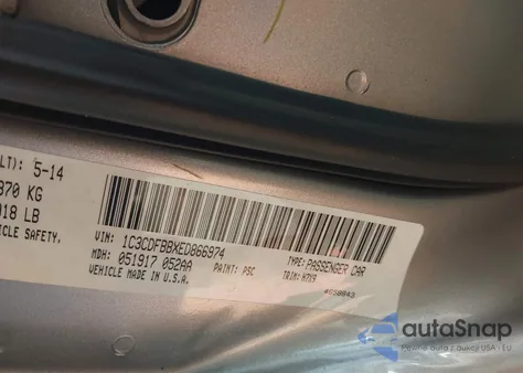 2014 Dodge Dart Sxt from USA, damaged, VIN 1C3CDFBBXED866974